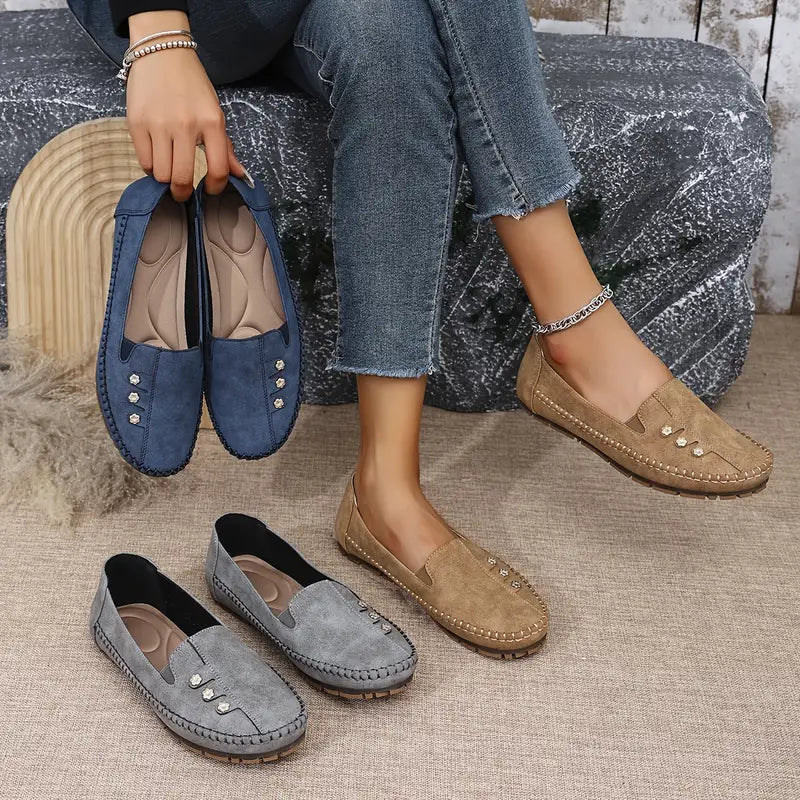 🔥Ultimo giorno 50% DI SCONTO🔥 Scarpe basse tinta unita, leggere, antiscivolo, traspiranti, ortopediche, casual, punta liscia per donna