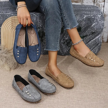 🔥Ultimo giorno 50% DI SCONTO🔥 Scarpe basse tinta unita, leggere, antiscivolo, traspiranti, ortopediche, casual, punta liscia per donna
