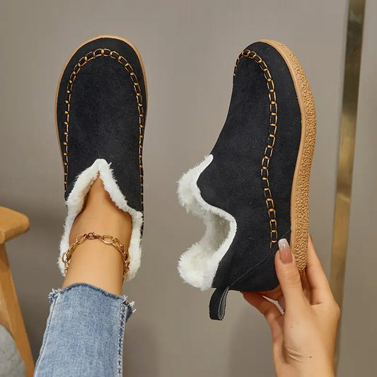 Women's Cozy Fleece-Lined Slip-On Ankle Boots 🔥 Last Day Sale 50% OFF 🔥