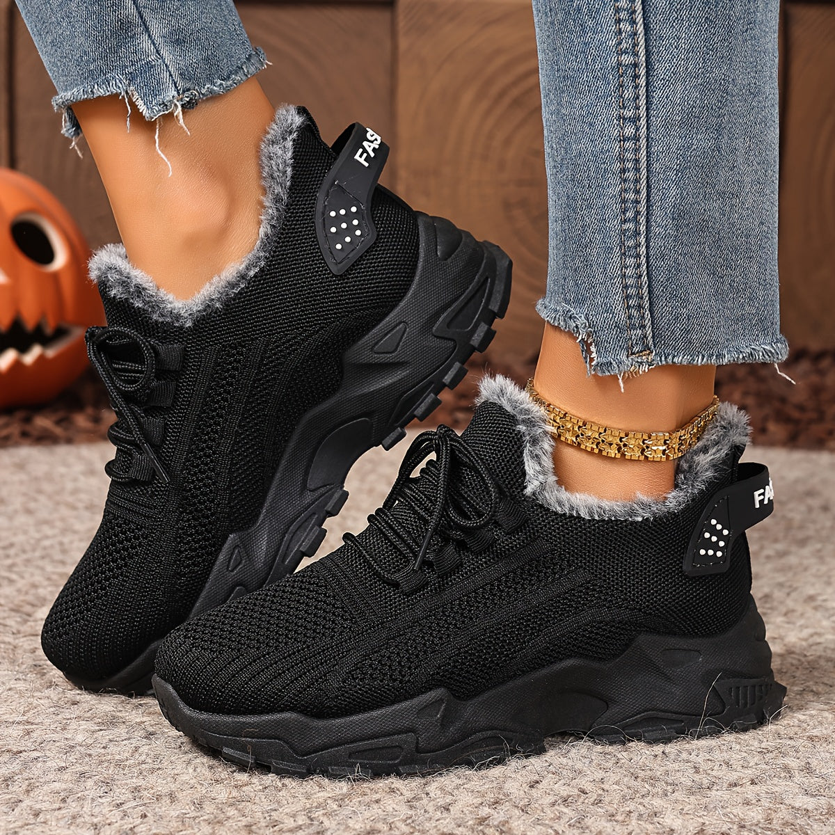 Orthopedic Warm Fleece-lined Cotton Sneakers