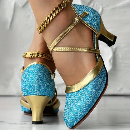 🔥Last Day 50% OFF - Women's Glitter D'Orsay Latin Dance Shoes