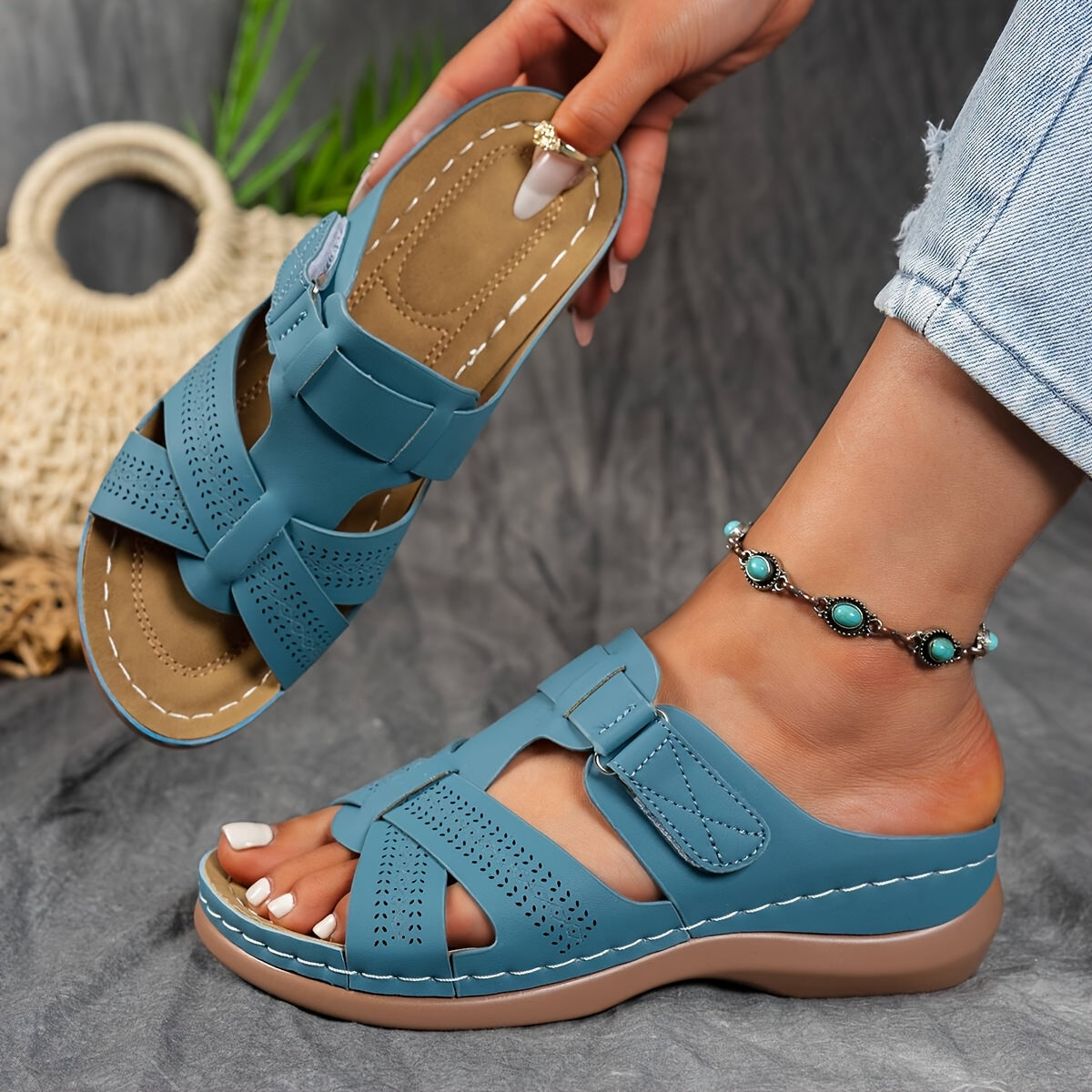 🔥Last Day Deal 50% OFF🔥 Women'S Stylish Summer Sandals - Comfortable Cross-Strap Espadrille with Arch Support, Lightweight