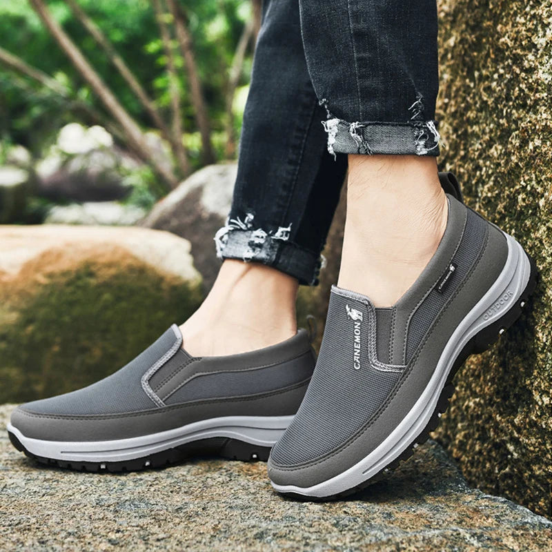 Men's Arch Support Loafers Waterproof Breathable Lightweight Non-Slip Walking Shoes