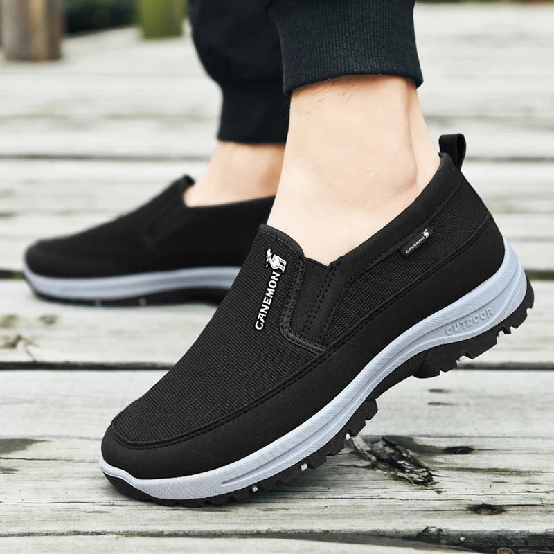 Men's Arch Support Loafers Waterproof Breathable Lightweight Non-Slip Walking Shoes