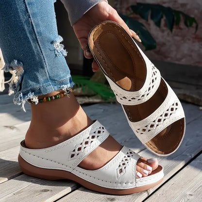 💥LAST DAY SALE 60% Comfortable Arch Support Slides - Women's Solid Color Sandals - Breathable