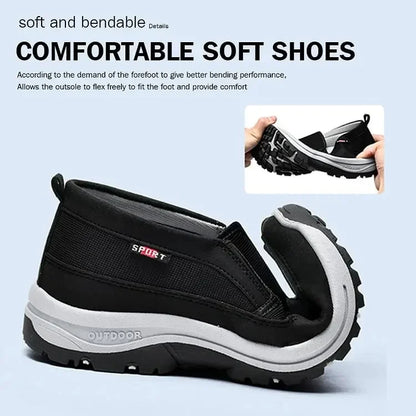 Men's Arch Support Loafers Waterproof Breathable Lightweight Non-Slip Walking Shoes