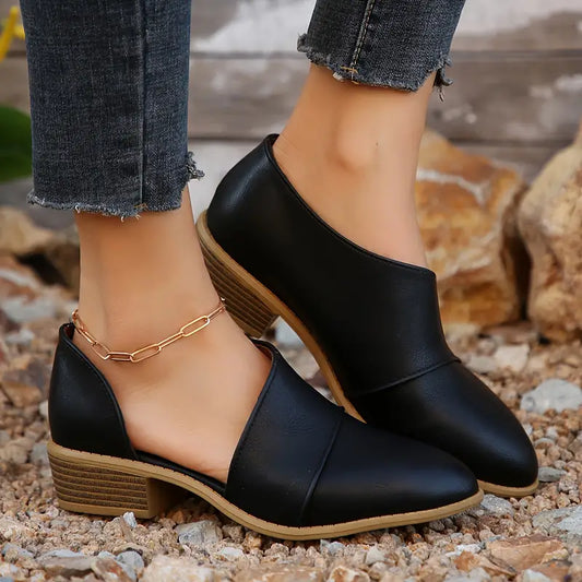 Mid Heel Womens Solid Color Block Chunky Wedges 🔥 Last Day Sale 60% 🔥