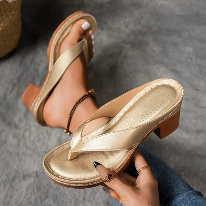 🔥Best Seller-Last Day Sale 60% OFF🔥Women'S Solid Color Summer Chunky Heel Sandals
