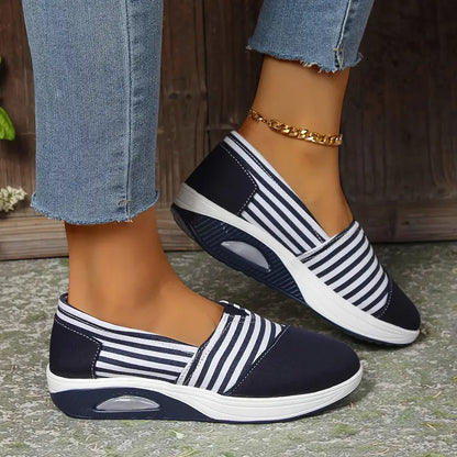 🔥Last Day Sale 60%🔥 Women'S Striped Slip-On Canvas Sneakers