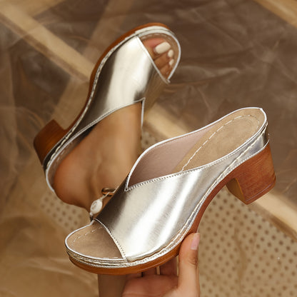 🔥LAST DAY SALE 50% OFF🔥 Open-Toe Platform Heeled Sandals – Breathable, Non-Slip, Slip-On