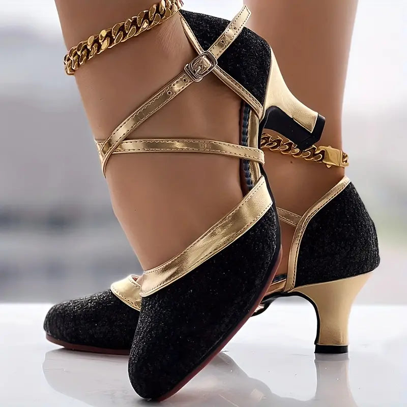 🔥Last Day 50% OFF - Women's Glitter D'Orsay Latin Dance Shoes