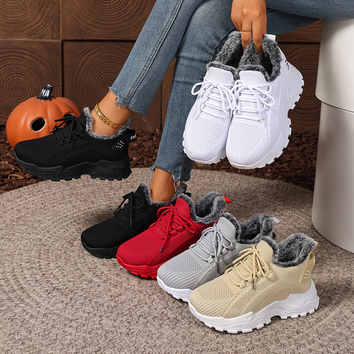 Orthopedic Warm Fleece-lined Cotton Sneakers