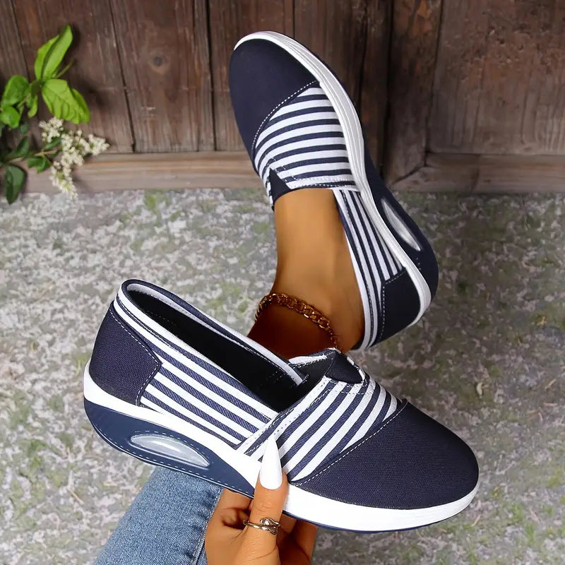 🔥Last Day Sale 60%🔥 Women'S Striped Slip-On Canvas Sneakers