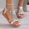 🔥Last Day 50% OFF 🔥Women's Rhinestone Decor Wedge Sandals, Comfortable and Anti-slip