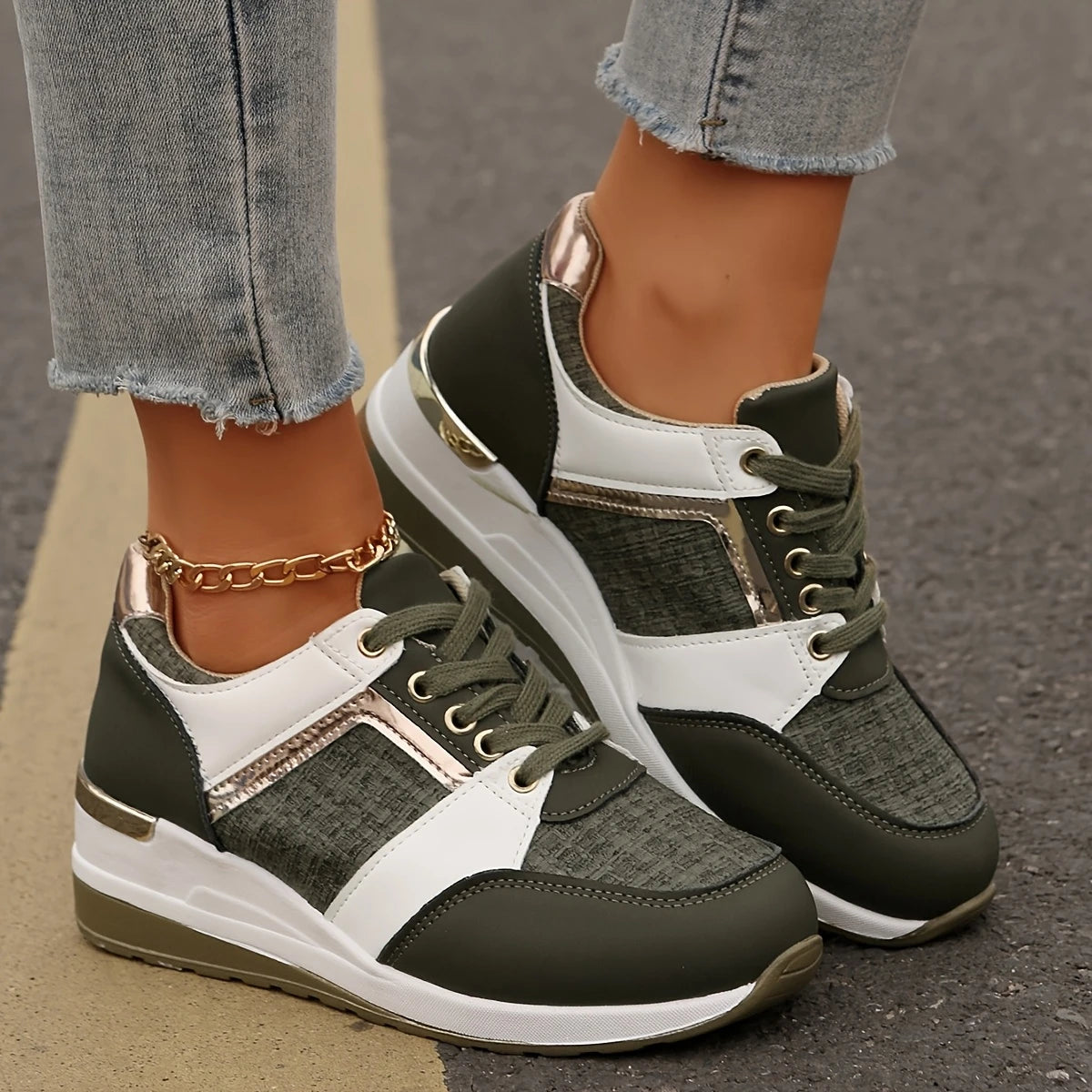 🔥Last Day Sale 50% OFF🔥Women's Casual Low-Top Sneakers – Lace-Up, Rubber Sole, All-Season Comfort