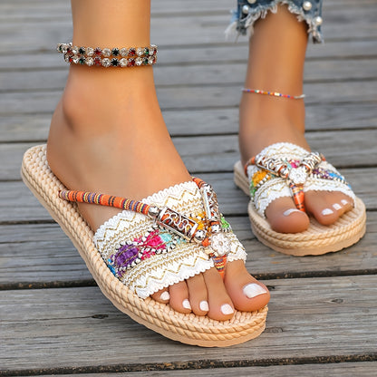 🔥Last Day Deal 50% OFF🔥 Women’s Boho Slip-On Sandals – Vibrant, Lightweight & Non-Slip