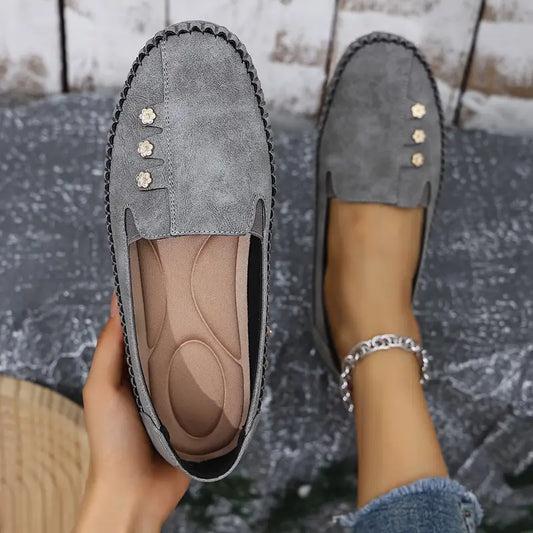 🔥Last Day 50% OFF🔥 Solid Color Flat Shoes, Lightweight, Anti-Slip, Breathable, Orthopedic, Casual, Plain Toe For Women