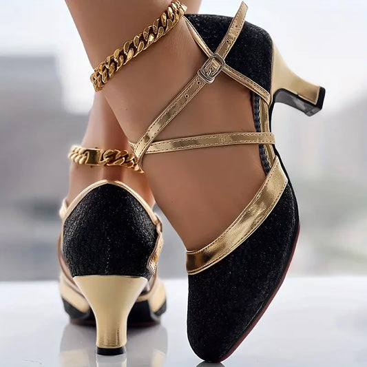 🔥Last Day 50% OFF - Women's Glitter D'Orsay Latin Dance Shoes